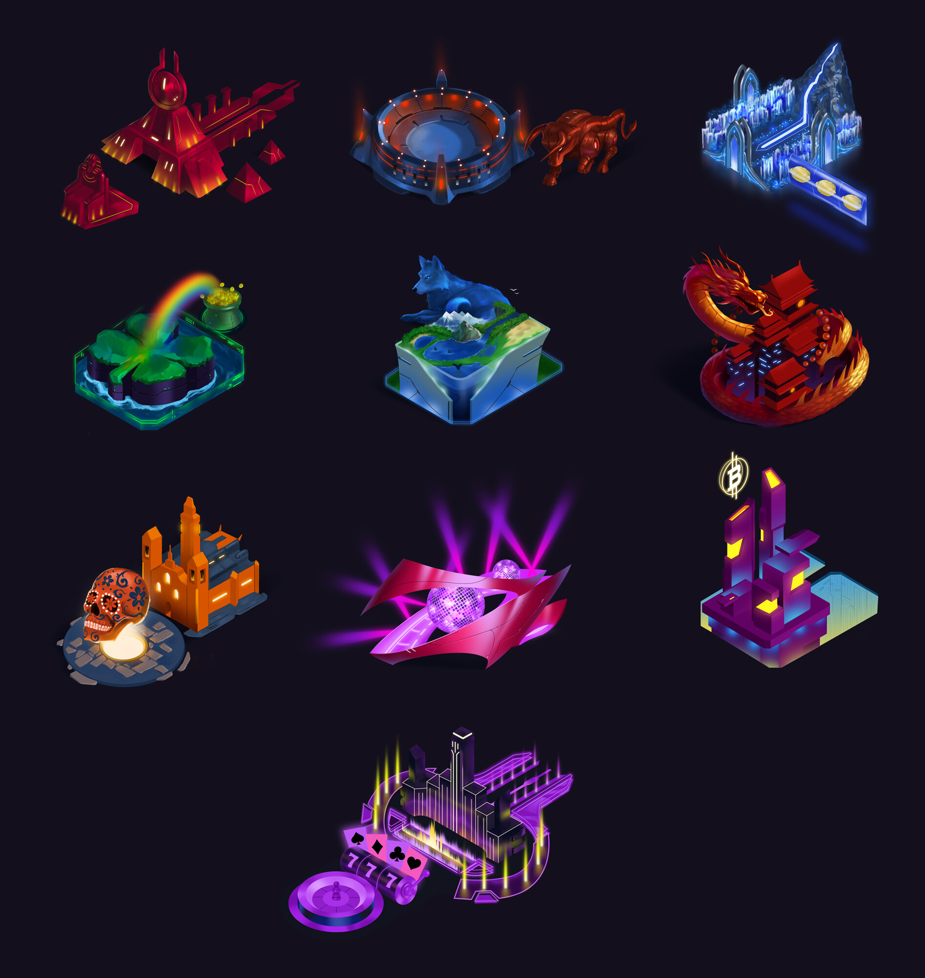 casino games icons digital art