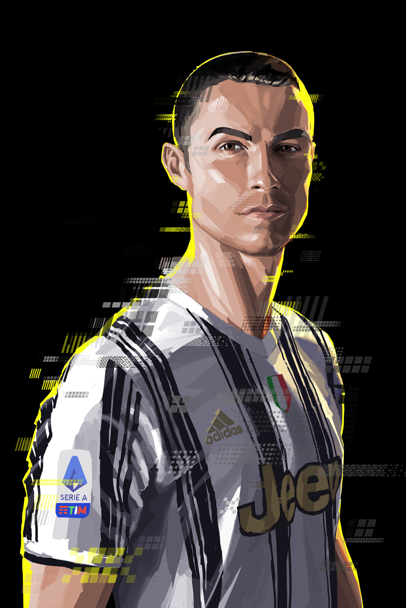 ronaldo football digital art drawing